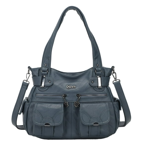 KL928 Women Multi Pocket Satchel Handbags Top Handle Purse Tote Bag Leather Shoulder Bag