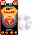 thumbnail image 1 of KLAPiT Super Tape Clear Heavy Duty Double Sided Nano 118" Holds 150 lb Indoor Outdoor Waterproof, 1 of 7