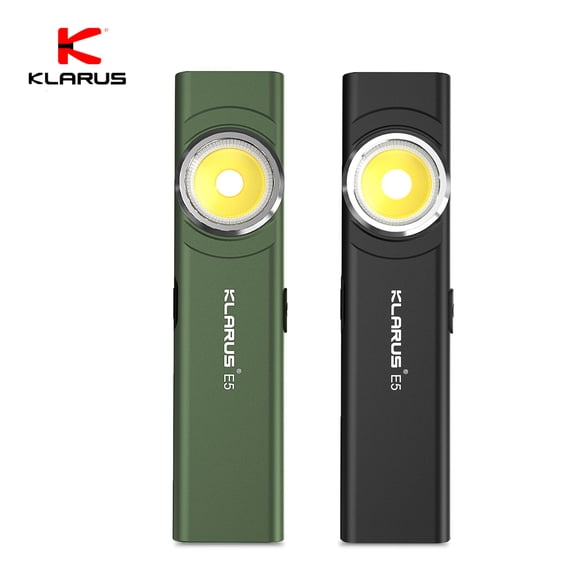 Klarus E5 Rechargeable 600 Lumen Flat Flashlights EDC,2 Park,Black&Green