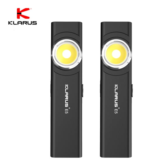KLARUS E5 Rechargeable 600 Lumen Flat Flashlights EDC,2 Park
