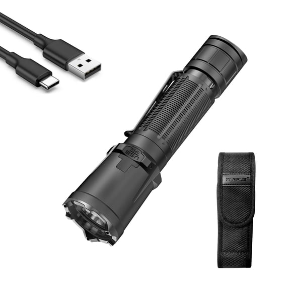 Klarus XT11GT Pro Tactical Flashlight,3300 ANSI Lumens,410 Meters Long,IPX8 Waterproof, 120 Hours Max Runtime, USB C with 3100mAh Battery,Black