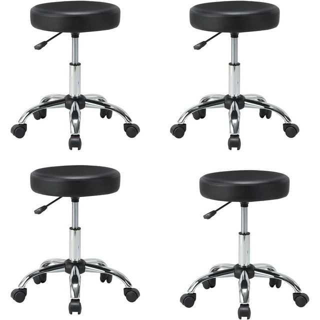 KLASIKA Adjustable Hydraulic Rolling Swivel Stool Chair with Cushion