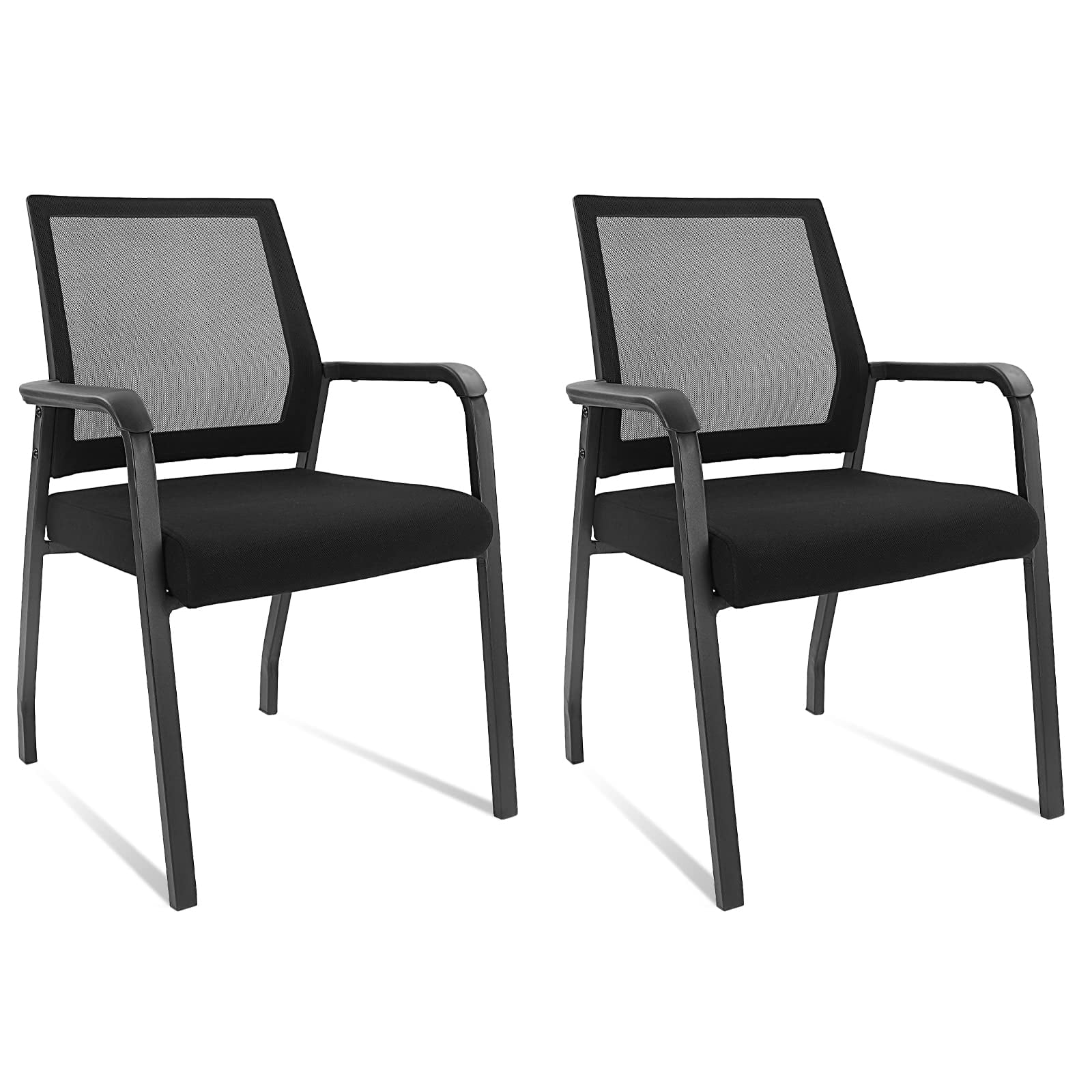 Black Mesh Stacking Office Chair with Metal Frame