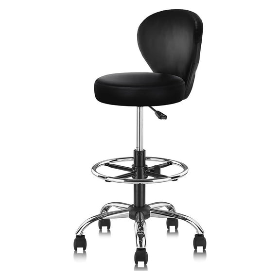 KLASIKA Drafting Chair Rolling Swivel Salon Stool with Back Support Foot Rest Adjustable Hydraulic for Office Massage Facial Spa Medical Tattoo Beauty Barber