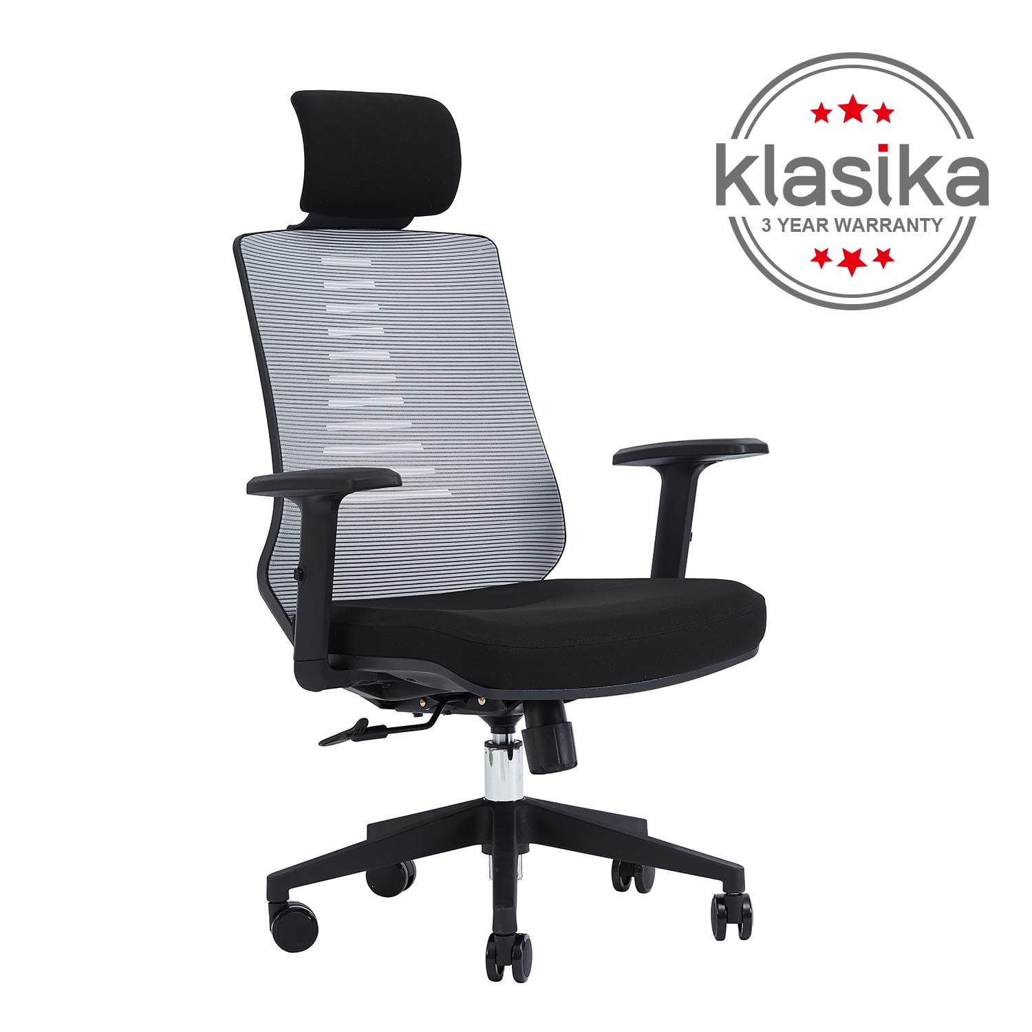 Klasika ergonomic office chair with height adjustable back and lumbar support swivel fabric seat for computer home desk clearance