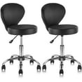 thumbnail image 1 of KLASIKA Black Rolling Swivel Salon Stool Chair with Wheel Back Lumbar Support Seat Adjustable Height 22" Hydraulic Chair for Beauty Barber Manicure Lash 2 Pack, 1 of 8