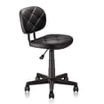 thumbnail image 1 of KLASIKA Swivel Rolling Stool PU Leather with Adjustable Foot Rest Height Adjustable Task Drafting Chair with Back (Black) 1pack, 1 of 8