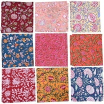 KLAVATE 12 Pc Mix Lot Napkin Hand Block Print Napkin 100% Cotton Napkin Handmade 16x16 Inch Jaipuri Printed Dining Table Cloth, Multicolor