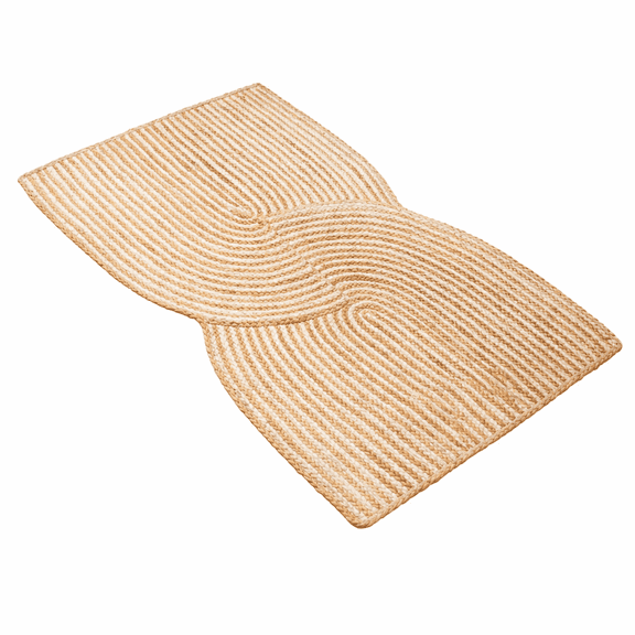 KLAVATE Handwoven Natural Jute Area Rug – Eco-Friendly Braided Striped Reversible Farmhouse Rug for Living Room, Bedroom, Entryway, Kitchen & Hallway