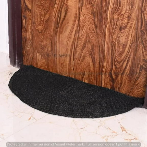 KLAVATE Indian Handmade Natural Jute Front Door Rug Outdoor Welcome Mat Floor Carpet Area Rug Door Mat Celeste Tan Half Circle Jute Rug Front Door Entry Mat