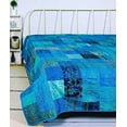 thumbnail image 1 of KLAVATE Indian Patchwork Kantha Quilt Throw Handmade Silk Patola Kantha Bed Cover King Size Reversible Bedding Bedspread Vintage Hand Stitch Gudri, Decorative Beach Blanket (90 x 108 INCH), 1 of 1