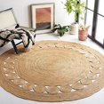 thumbnail image 1 of KLAVATE Natural Fiber Hand Braided Jute Area Tikki Round Rug, 1 of 3