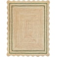 thumbnail image 1 of KLAVATE Natural Jute Wave Edge Hand Braided Scalloped Farmhouse Entryway Jute Rug, 1 of 4