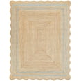 thumbnail image 1 of KLAVATE Natural Jute Wave Edge Hand Braided Scalloped Farmhouse Entryway Jute Rug, 1 of 4