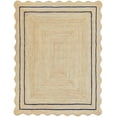 thumbnail image 1 of KLAVATE Natural Jute Wave Edge Hand Braided Scalloped Farmhouse Jute Runner Rug, 1 of 4