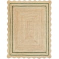 thumbnail image 1 of KLAVATE Natural Jute Wave Edge Hand Braided Scalloped Farmhouse Jute Runner Rug, 1 of 4