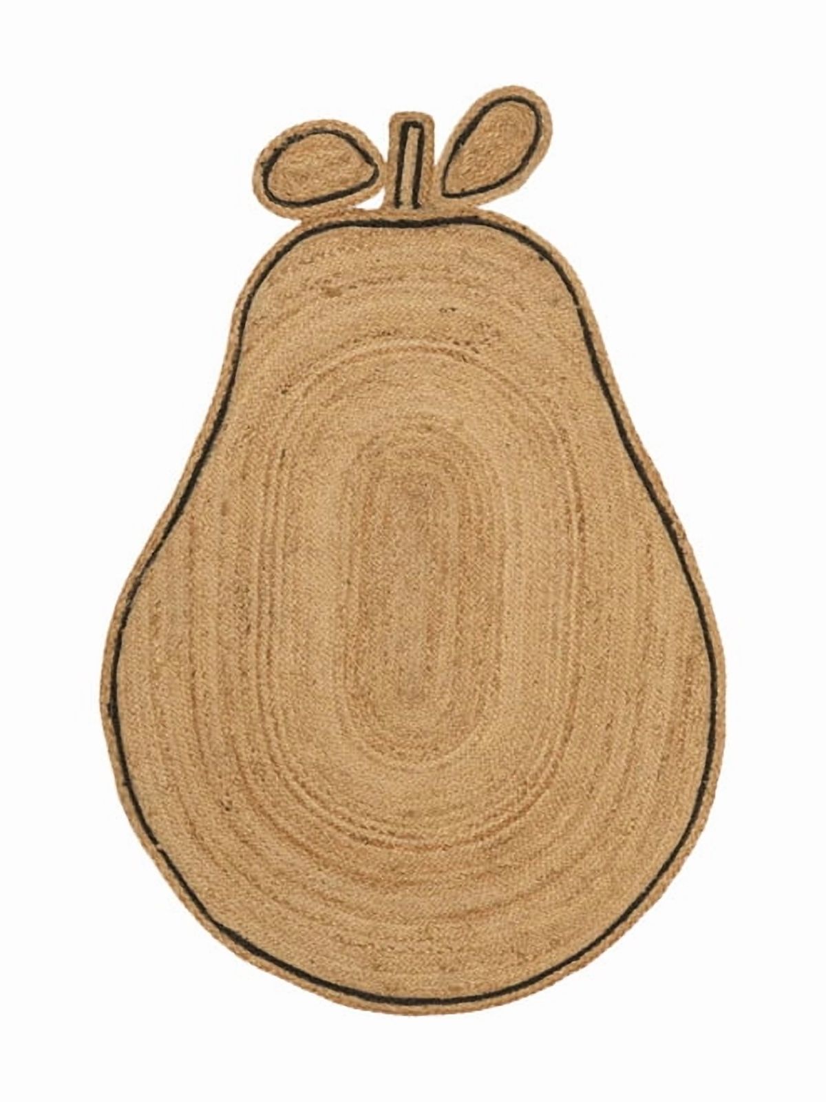 KLAVATE Pear Braided Natural Kids Room Jute Rug