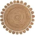 thumbnail image 1 of KLAVATE Scalloped Edge Rug Natural Jute Scallop Round Rug Designer Scallop Jute Area Rug Boho Decor Handmade Rug Natural Area Rug, 1 of 3