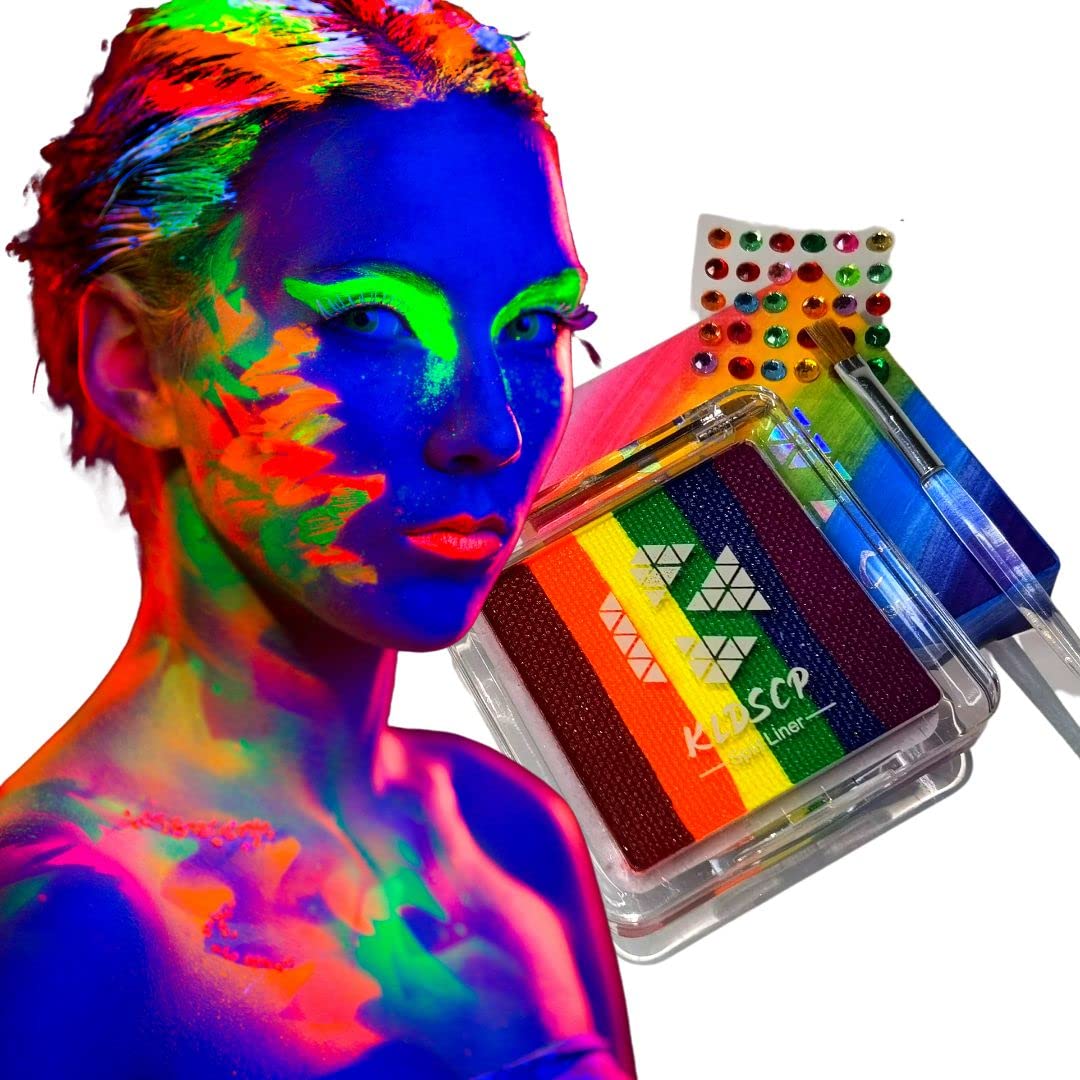 KLDSCP 6 Color Rainbow Halloween Split Paint Liner UV NEON Water