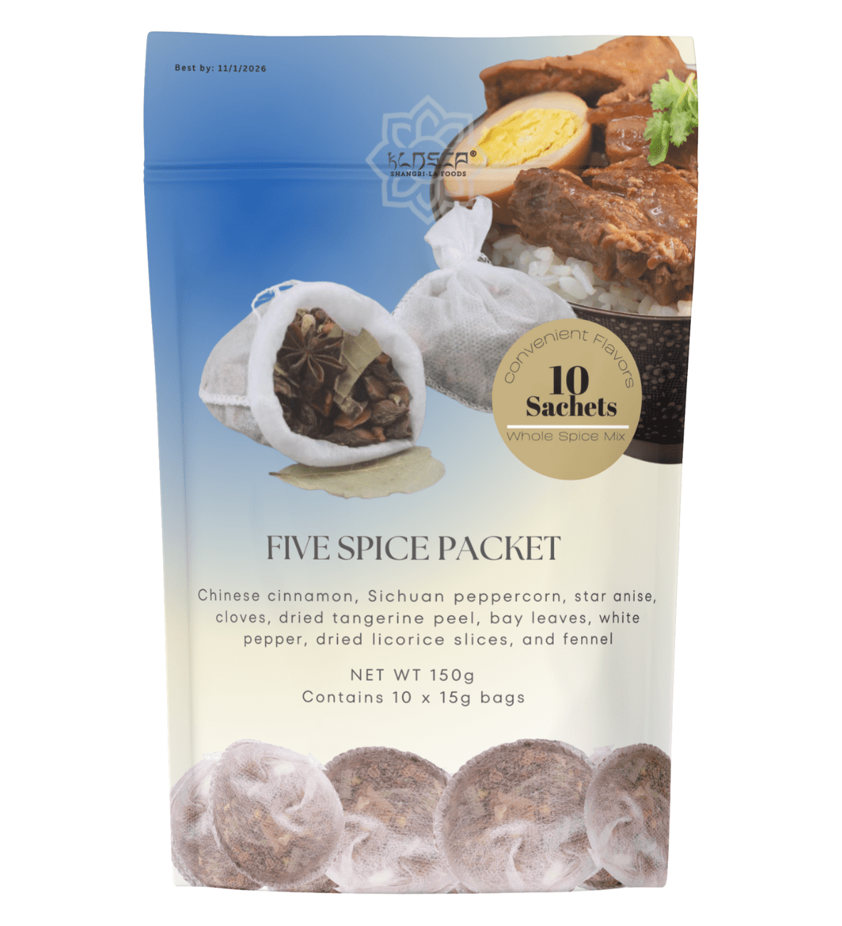 KLDSCP Classic Chinese Five Spice Stew Braised Meat Seasoning Packets, 10 Sachets
