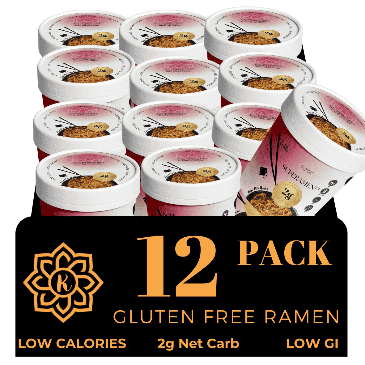 KLDSCP Konjac Noodles Instant Miso Soup Cup  12 Packs Shirataki Pasta Angel Hair with Low Carb Miso Broth, Ready to Eat Ramen, Low GI, Keto-Friendly, Healthy Asian Noodles, Holiday Gift