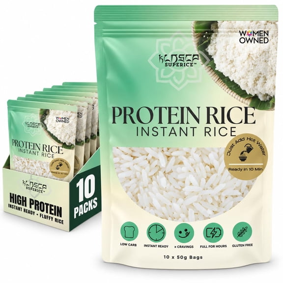 Kaizen Low Carb Keto Rice - Gluten-Free, High Protein, Keto Friendly, Plant Based, Made with High Fiber Lupin Flour(Pack of 10)