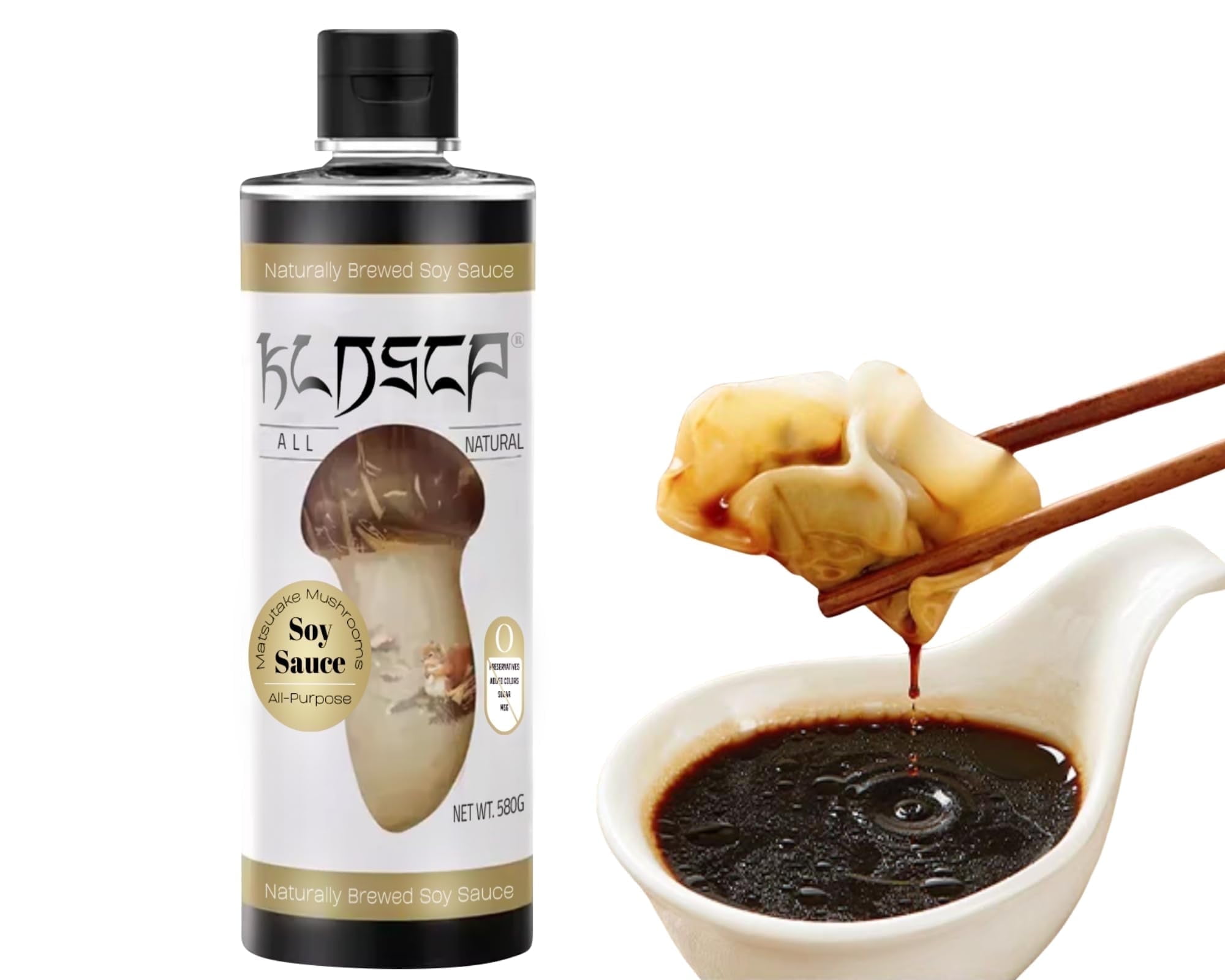 KLDSCP Low Sodium Soy Sauce, Matsutake Mushroom Infused, 580g