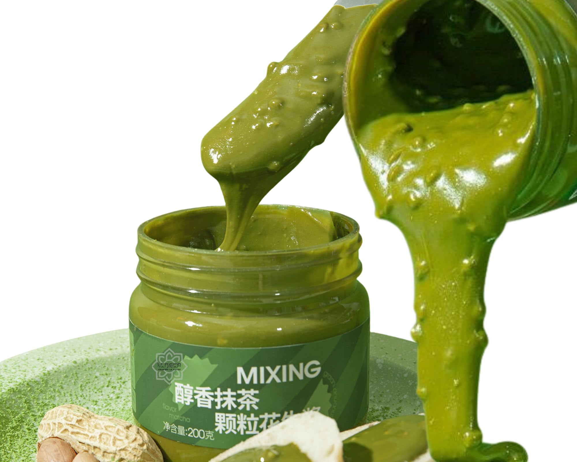 KLDSCP Matcha Green Tea Peanut Butter Spread (7.05 oz, 200g), Made of Finest Matcha from Japan, Matcha-Infused Spreads