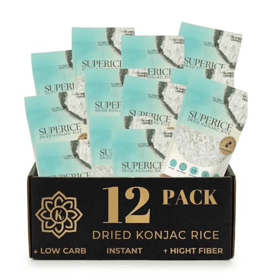 Superamen Organic Konjac Rice, 96oz Total, Plant-Based, Quick-Cooking Rice Alternative, Pantry Staple for Stir-Fries, Soups & More