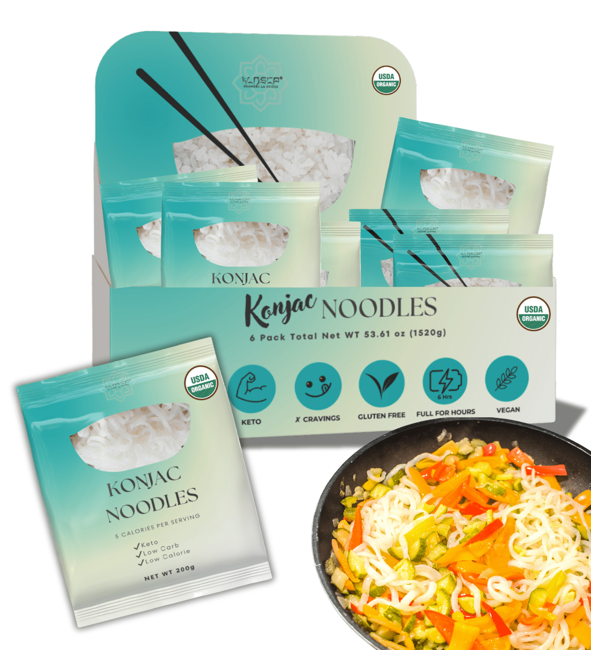 KLDSCP Shirataki Organic Konjac Noodles, Vegan, Gl