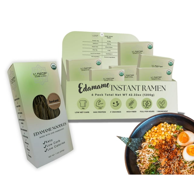 KLDSCP Superamen Organic Edamame Instant Noodles High Protein, Keto