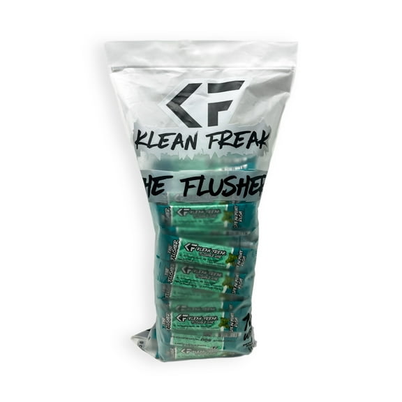 THE KLEAN FREAK FLUSHER - 100 Pack FLUSHABLE WIPES Flushable Wipes For Adults & Kids Unscented/Scented - 100% BIODEGRADABLE Individual Wrapped Travel WET Wipe for Toilet - Spearmint Rush