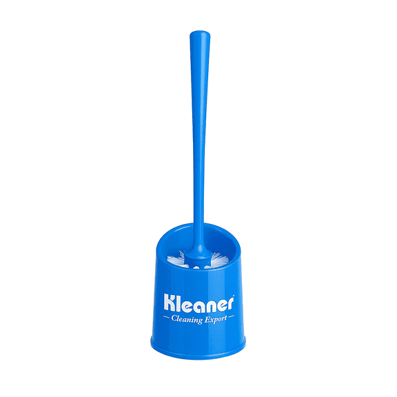 KLEANER Bathroom Toilet Brush with Holder, Durable Bristles, Easy-Grip Handle, Blue