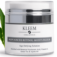 Kleem Organics Retinol Night Cream with Hyaluronic Acid & Collagen - Anti Aging Face Moisturizer to Reduce Wrinkles, Fine Lines, Age Spots - 1.7 fl. oz