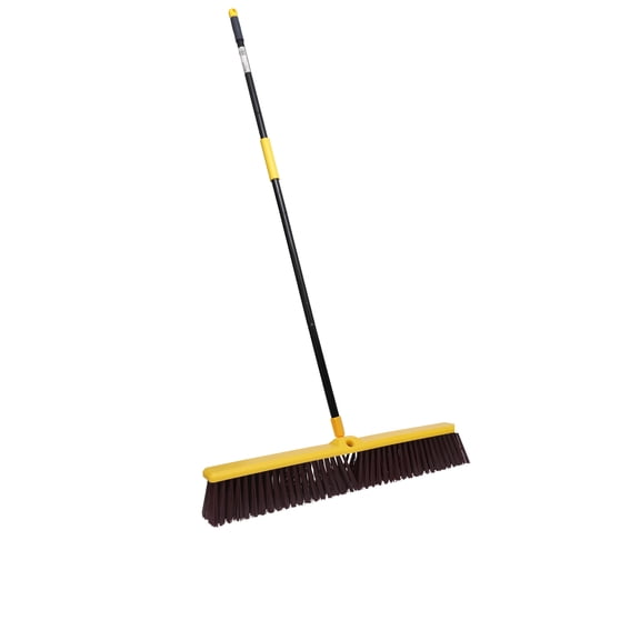 KLEEN HANDLER 24" Push Broom with 61" Extendable Metal Handle – Heavy-Duty Broom for Garage, Driveway, Deck, Patio & Hard Floor Cleaning, 1pc