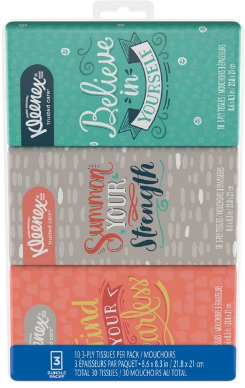 KLEENEX Go Pack Facial Tissue, 3 ea (Pack of 6)