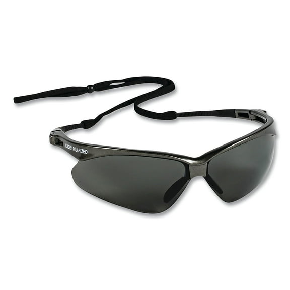 KLEENGUARD 28635 Polarized Safety Glasses, Wraparound Smoke Polycarbonate Lens, Scratch-Resistant