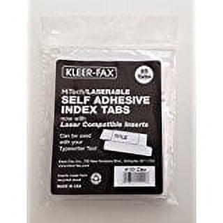 KLEER-FAX (1101) HiTech/Laserable Self Adhesive Clear 1" Index Tabs with Laser Compatible Inserts - PACK OF 25 TABS