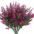 thumbnail image 1 of KLEMOO 24 Bundles Outdoor Artificial Lavender Fake Flowers, Lifelike UV Resistant No Fade Faux Plastic Plants to Brighten up Your Garden Patio Porch Window Box Décor (Fuchsia), 1 of 7