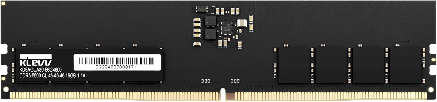 KLEVV KD5AGUA80-56G460A DDR5 16GB (1x16GB) 5600MHz CL46 UDIMM SK Hynix A-Die Desktop Ram Memory 1.1V