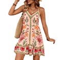 thumbnail image 1 of KLHDSF Dresses For Women Fashion Floral Printed Sleeveless Vacation V-Neck Summer Dress Pink XXL, 1 of 4