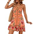 thumbnail image 1 of KLHDSF Dresses For Women Fashion Floral Printed Sleeveless Vacation V-Neck Summer Dress Saffron S, 1 of 4
