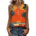 thumbnail image 1 of KLHDSF Fashionable Camisole Tops For Women Casual Hawaiian Print Sleeveless Button Vest Top Orange XXXL, 1 of 4