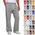 thumbnail image 1 of KLHDSF Men's Baggy Bootcut Sweatpants Wide Leg Flared Stretch Elastic Waist Drawstring Cotton Lounge Workout Casual Pants Dark Blue XXL, 1 of 8
