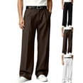 thumbnail image 1 of KLHDSF Men's Baggy Casual Dress Pants Wide Leg Pleated Trousers with Elastic Waist and Pockets Black L, 1 of 7
