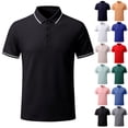 thumbnail image 1 of KLHDSF Men's Polo Shirts Short Sleeve Casual Knit Polo Shirt Vintage Golf T Shirts Old Money Tops Khaki XL, 1 of 6