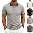 thumbnail image 1 of KLHDSF Men's Short Sleeve Polo Shirts Casual Slim Fit Basic Cotton Shirt Top 3-Button Golf Shirt, Summer Wear, Casual, Trip, Work, Outdoor Black L, 1 of 10