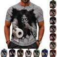 thumbnail image 1 of KLHDSF Mens Halloween Funny Graphic Tee Short Sleeve Crewneck Casual Polyester Top Dark Blue S, 1 of 5
