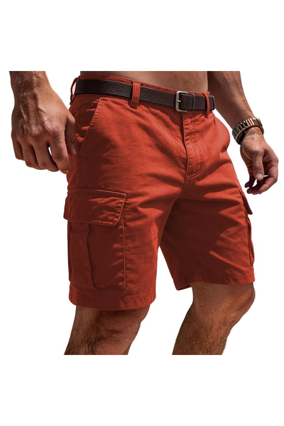 Mens Shorts Athletic Summer Cargo Shorts Breathable Fabric Ideal for Outdoor Adventures Wine 4XL