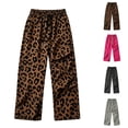 thumbnail image 1 of KLHDSF Women's Leopard Print High Waist Wide Leg Pants Drawstring Loose Casual Lounge Trousers Daily Streetwear for Women Spring Fall Leopard Print XXL, 1 of 6